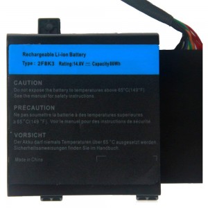 14.8V 86Wh 5700mAh 2F8K3 Leabhar nótaí Athsholáthar do Dell Alienware 17 R1 17X M17X R5 Alienware 18 R1 18X M18X R3 Sraith Glúine Cearrbhachais 02F8K3 KJ2PX 0KJ2PNUG G333TT 05
