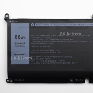 69KF2 Laptop Battery for Dell Alienware M15 M17 R3 R4 for XPS 15 9500 9510 9520 G7 15 7500 G5 15 5510 5511 5515 5520 5521 for Precision 5550 5560 5570 for Inspiron 7510 7610 7620 P87F P91F P45E 70N2F M59JH