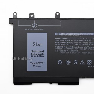 93FTF Laptop Battery for Dell Latitude 5280 E5280 5288 E5288 5290 5491 5480 E5480 5590 11.4V 51WH 93FTF