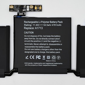 A1713 Laptop Battery For Macbook Pro Retina 13” A1708 year 2016 2017 Notebook Batteries