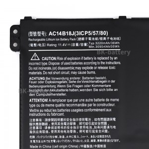 AC14B18J Laptop Battery For Acer Aspire Chromebook TravelMate Gateway 11 13 15 ES1-511 ES1-512 V3-111P V3-37 CB5-311 C910 CB3-111 B115-MP B115P B115-M B116 NE512 N15Q3 AC14B13J