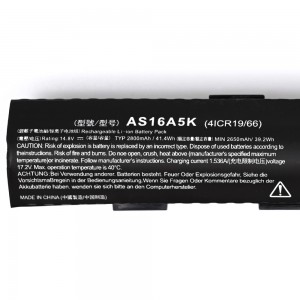 AS16A5K laptop battery for Acer Aspire TravelMate TX40-G2 E15 E5-574G-53EZ E5-475 E5-475G E5-523 E5-523G E5-553 E5-553G E5-575G E5-576 E5-576G E5-774 E5-774G 4ICR19/66 AS16A7K AS16A8K