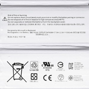 G3HTA050H G3HTA049H battery for Microsoft Surface book 2 1835 Keyboard base battery