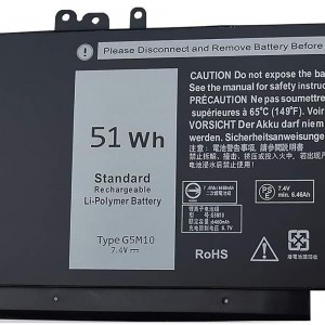 51WH G5M10 Laptop Battery for Dell Latitude E5450 E5550 Notebook 15.6″ Series 8V5GX R9XM9 WYJC2 1KY05 7.4V 4-Cell