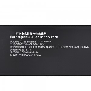 R15B01W Laptop Battery for Xiaomi Mi Laptop Air Pro 15.6 Inch GTX1050 Max-Q Notebook i7 i5 171501-AQ 171501-AL 171501-AF AD R15B01W